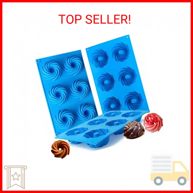 3PCS Mini Bundt Cake Pan, 6Cavity Heritage Bundtlette Cake Silicone Mold for Bak