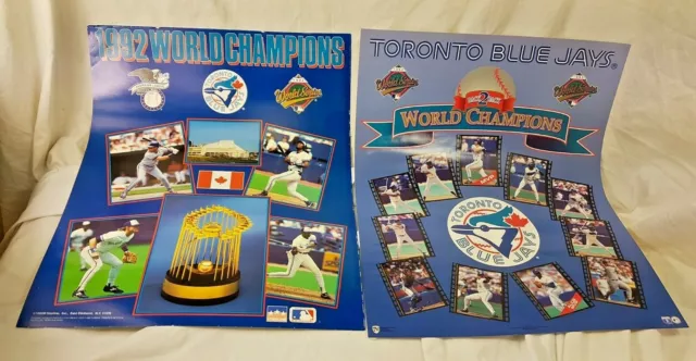 SET of 2 -92 93 World Series Champions Toronto Blue Jays Back 2 Back Poster 1992