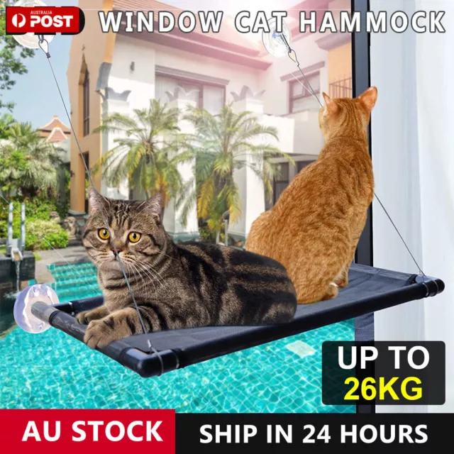 Pet Cat Window Hammock Perch Bed Hold Up To 60lbs Mounted Durable Seat Cover AU