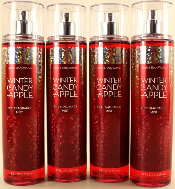 QTY 4 - Bath & Body Works WINTER CANDY APPLE Fine Fragrance Body Mist Spray 8 Oz