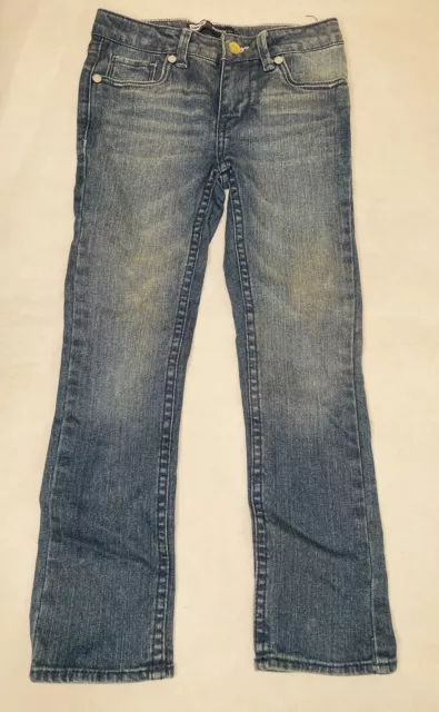 Levi's Skinny Stretch denim Jeans Girls Size 6 REG Blue Wash Distressed Stain