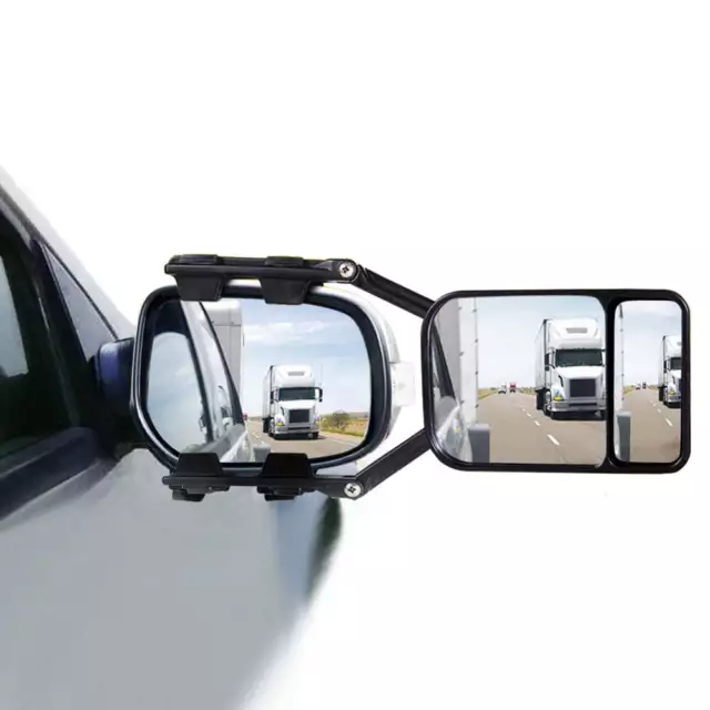 2x Adjustable Big Towing Mirror Clip-on Side Extension Car Rectangle Landscape