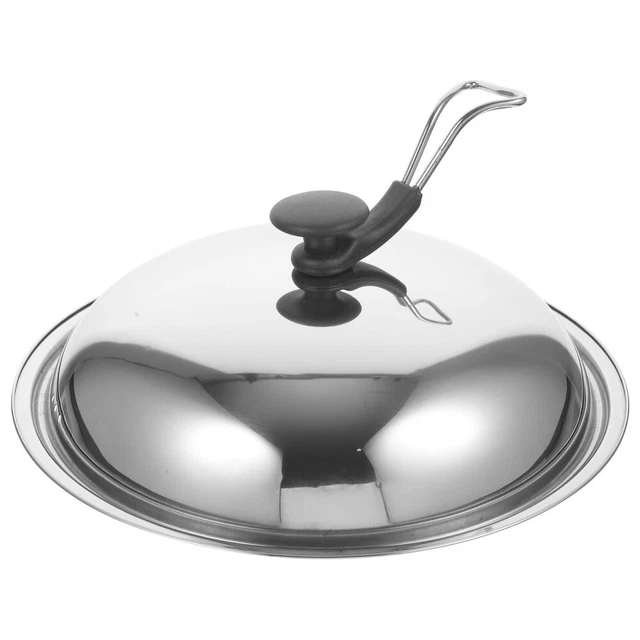 Olla de acero inoxidable - Cubierta hogar sartén tapa wok cubierta de lavado hogar