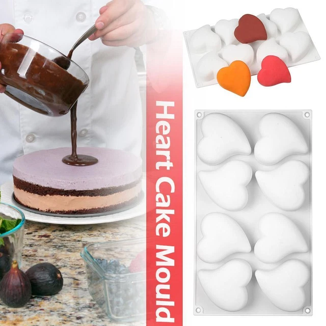 8 Molde de espuma de silicona en forma de corazón Pastel Hágalo usted mismo Aromaterapia Molde Yeso Q1W5