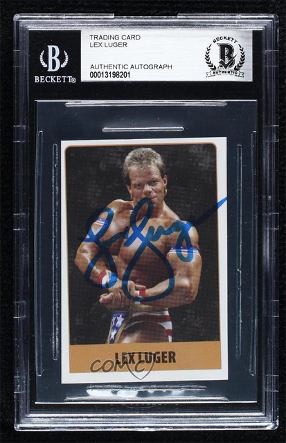 2008 Rafo Wrestling Keceri Stickers Lex Luger #44 BAS Certified BGS Encased Auto