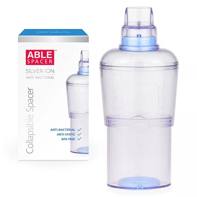 Able Spacer Silver Ion Anti-Bacterial Collapsible Spacer Asthma BPA Free