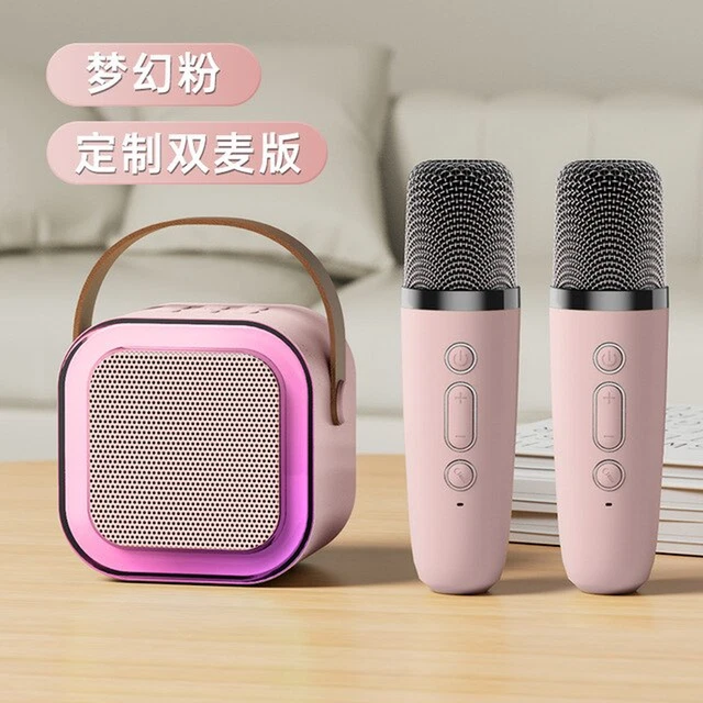 Mini Karaoke Bluetooth Speaker Portable with Wireless Microphone Card Subwoofer