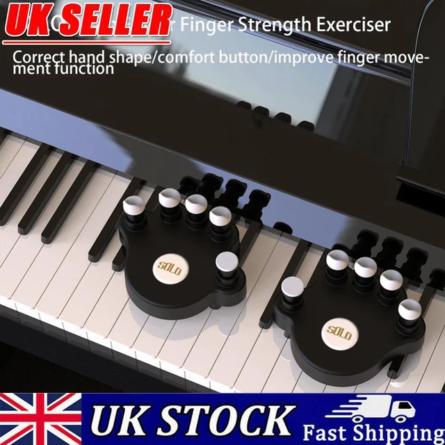 1 Pair Piano Finger Trainers Hand Strength Exerciser for Beginner (Black)