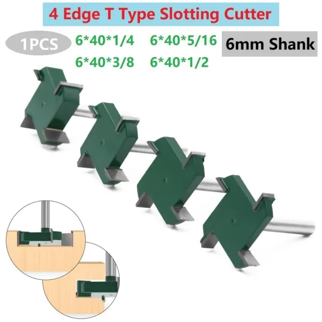 Qualità 6 mm gambo 4 bordi forma a T fresa slot cutter lavorazione legno router bit