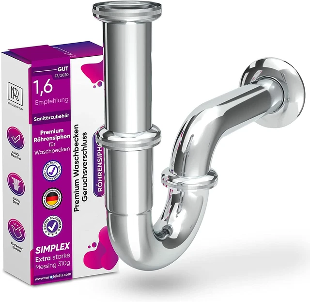 HAAS Waschmaschinen-Siphon Dn 50 Con 2 Kombi-Geräteanschlüssen 1'' E 3/4 - Foto 5