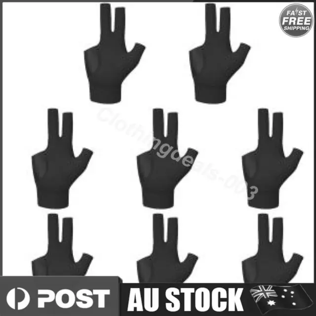 3 Fingers Pool Gloves Breathable Billiard Gloves Right Hand (Black Right)