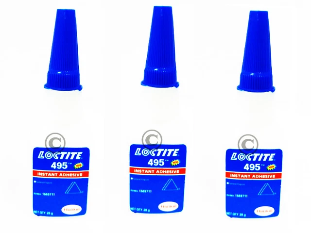 1 giorno spedizione lotto di 3 bottiglie adesive istantanee Loctite 495, 20 gm
