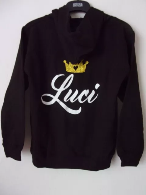 Nuova felpa con cappuccio nera Luci principessa bambina età: 9-11 anni prezzo di zecca: £24,99