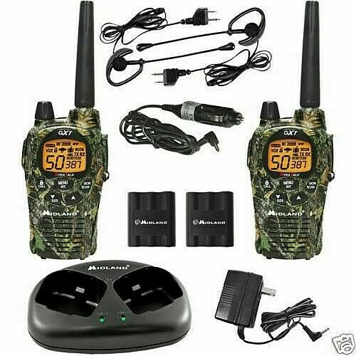 2 Walkie Talkies Midland Gxt1050 Con Caricabatterie E Micros 5W 56 Km, Vox...