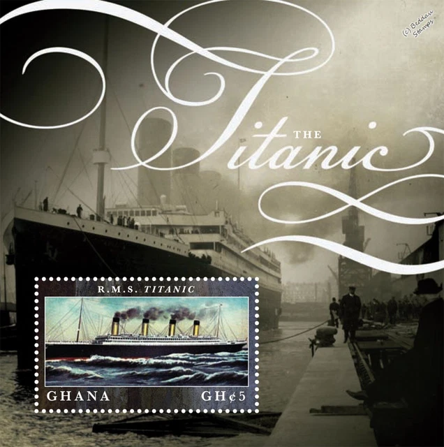 RMS TITANIC WHITE Star Line Ocean Liner Ship Stamp S/S Sheet 66 (2012