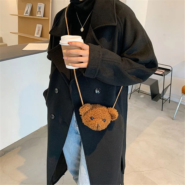 Femmes Ours de dessin animé Sac à bandoulière Sac de messager Sac en peluche