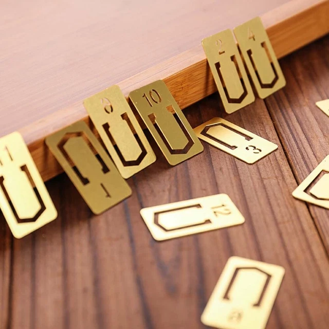 12 Pcs Brass Vintage Bookmark Metal Markers Bookmarks Gifts