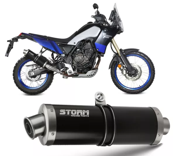 Exhaust Storm by Mivv black Muffler Oval Steel for Yamaha Tenere 700 2019 > 2023