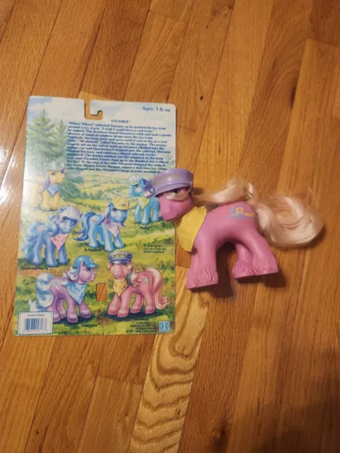 G1 My Little Pony  Big Brother STEAMER  w/ bandanna and hat and cardback