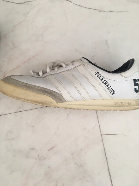 ADIDAS FRANZ BECKENBAUER Mens Size 9 Trainers .White leather Used