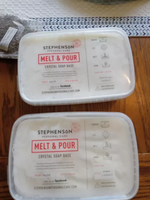 Stephenson 'MELT & POUR' Crystal SOAP BASE 1 Goats Milk 1 Shea 2lb Each