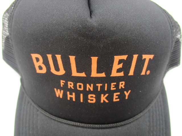 Bulleit Frontier Whiskey Truckers Hat/Cap Snap Back Adjustable Mesh Black