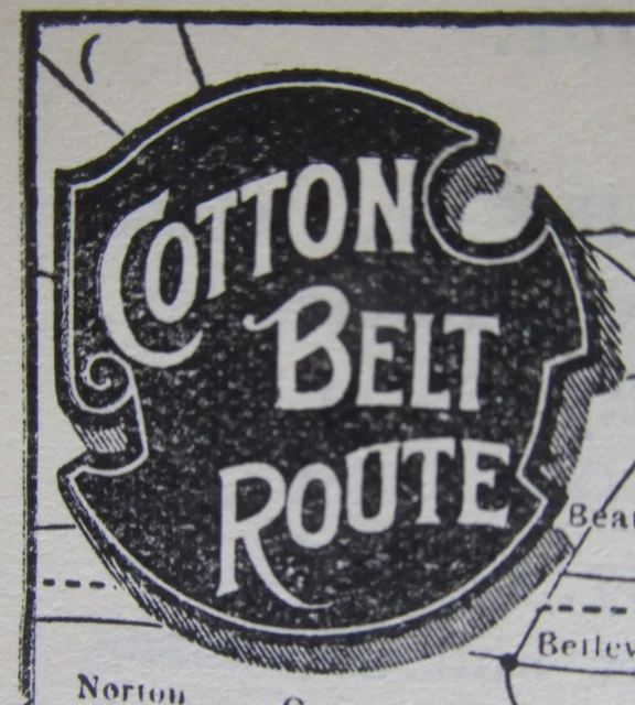 1904 COTTON BELT ROUTE System Map from Poor's Railroad. MALDEN, MEMPHIS