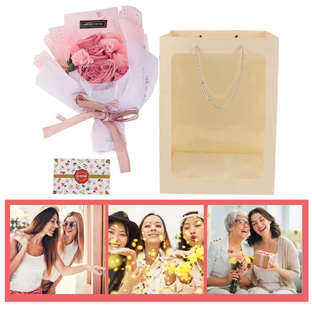 Jabón Caja Regalo Papel Rosas Artificiales Jabón Ramo de Rosas