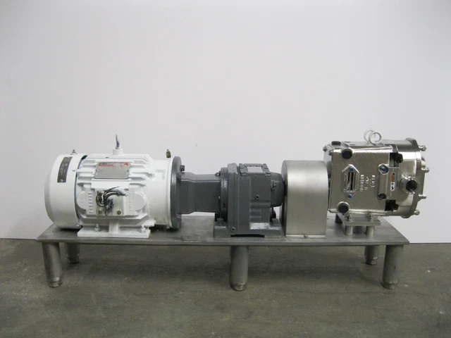 1-1/2" Waukesha Cherry-Burrell 030 U2 Rotary Lobe Pump Reliance Motor (5 HP) Z9