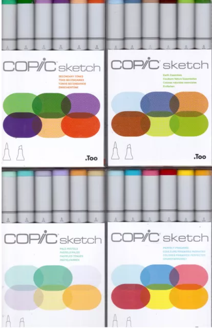 COPIC Sketch Markers 6-pc NEW Skin Tones Earth Essentials Secondary Perfect etc