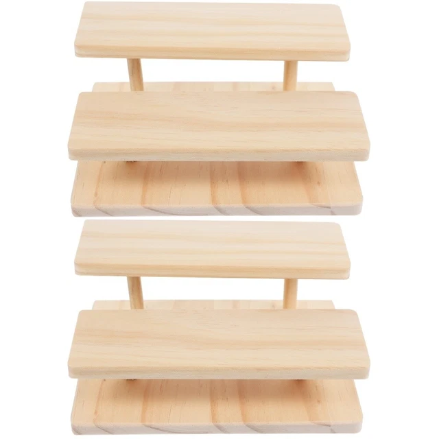 2 pz supporto per display in legno supporto per display desktop doppio strato supporto per display in legno