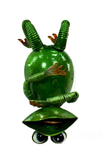 METALL FIGUR FROSCH Frog grün Kantenhocker Deko Figur Teich Ufer Garten