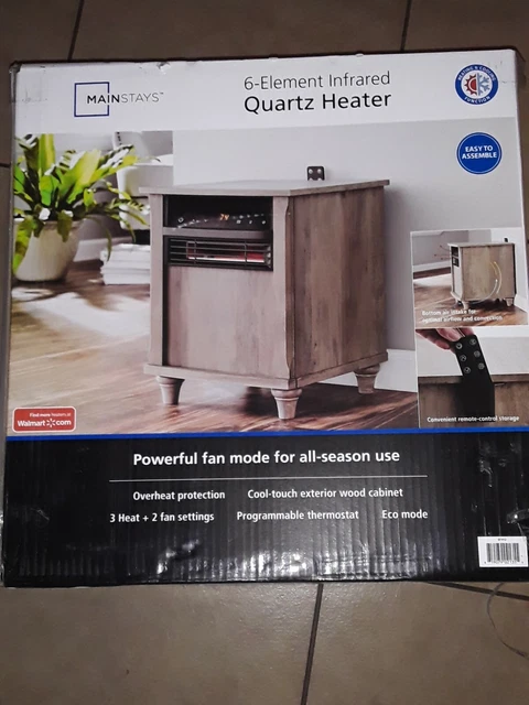 MAINSTAYS 6 ELEMENT Infrared Tube Quartz Heater. Retail Boxed Brand New  $95.89 - PicClick