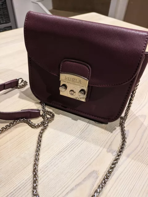 Furla Mini Metropolis Maroon / Burgundy Crossbody Bag