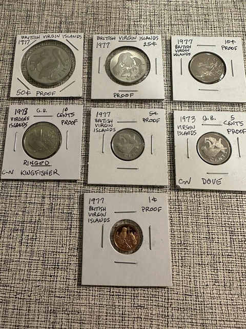 1977 British Virgin Islands Proof Coins In 2x2’ s