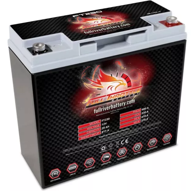 Full Throttle FT230 AGM Power Cell Car Audio Battery Full River FT 230