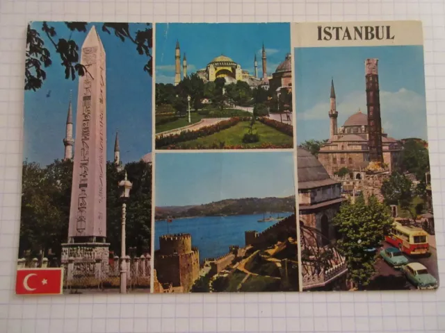 CP CARTE POSTALE TURQUIE ISTANBUL VUES DIVERSES - Ecrite. Timbree au verso.