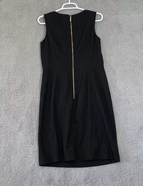 Liz Claiborne Womens Black Sleeveless Gold Zipper Sheath Dress Size 10 2