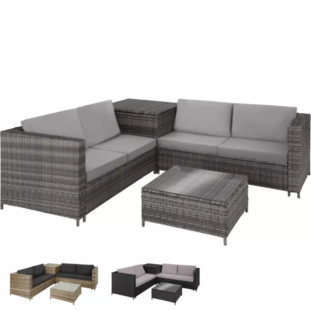 Polyrattan Gartenmöbel Sitzgruppe Rattan Gartenset Lounge Sofa Tisch Box Set