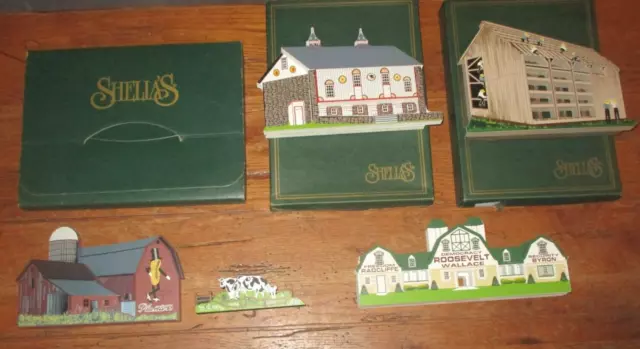 Lot of 4 Shelia's Shelf Sitters Historic Barns Mr Peanut Penn Dutch Amish Casey