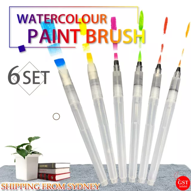 6x Water Color Brush Pen for Drawing Refillable Pilot Paint Brush Art Painting