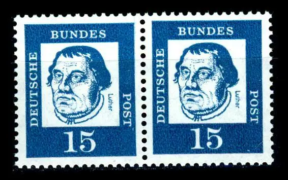 BUND bed. Deutsche (y)   15  Pf. **, Mi. 351, Martin Luther - im Paar postfrisch