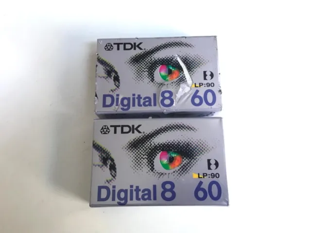 Lot de 2 cassettes TDK Digital 8 60 neuves scellées