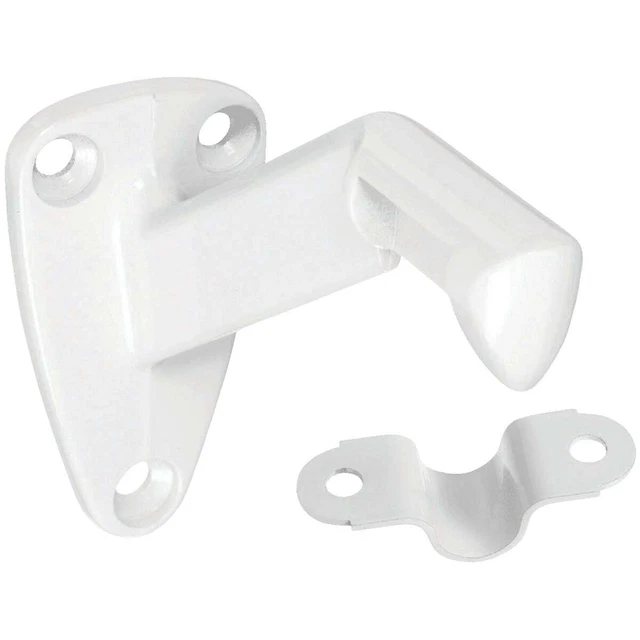 Soporte de pasamanos National White zinc fundido a presión con correa de acero N248351 paquete de 5