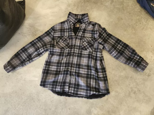 Freedom Foundry Flannel Shirt Jacket Mens 2XL Blue Plaid Shacket Sherpa Lined, N