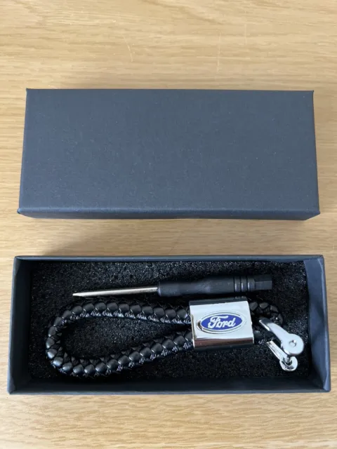 FORD Luxury leather keyring keychain fob Gift box UK NEW