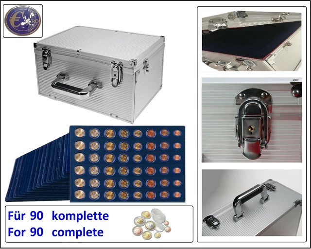 Safe 172 ALU – Valise à Pièces 6 Plateaux – 180 Pièces Jusqu’à 32 Mm – Aluminium Renforcé – 25 X 21,5 X 7 Cm
