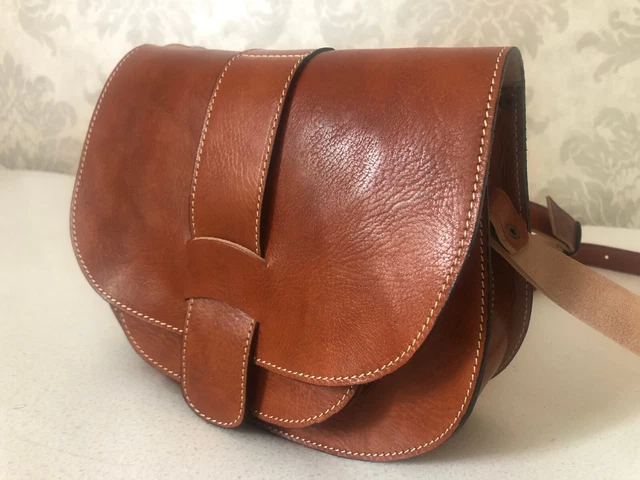Joli petit sac à main artisanal en cuir véritable Fait-main, NEUF jamais servi