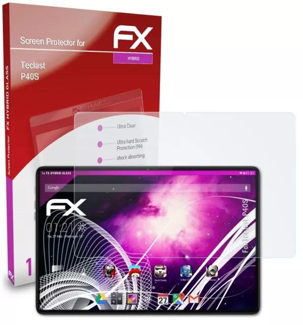 atFoliX Glasfolie für Teclast P40S Panzerfolie 9H Schutzpanzer