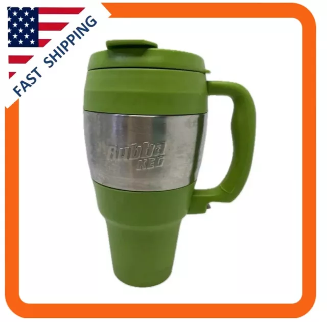 BUBBA KEG Travel Mug with Handle Insulated 34oz Green  Silver Bottle Opener Boat